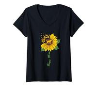 Femme Boxer Mom Tournesol Boxer Lover Cadeaux Chien Maman Maman T-Shirt avec Col en V