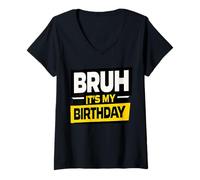 Femme Boy Family Brush, C'est Mon Anniversaire T-Shirt avec Col en V