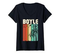 Femme Boyle Heights East LA Los Angeles City Terrace Rétro Vintage T-Shirt avec Col en V