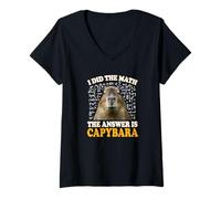 Femme Boys Girls Kids I Did The Math Answer Capybara Meme Lover T-Shirt avec Col en V