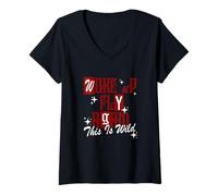 Femme Braguette Rouge Bordeaux réveillée - Ça ne cesse de se Produire T-Shirt avec Col en V