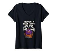 Femme Brain J'Ai combattu Une tumeur au Cerveau et J'Ai gagné Une Super Chirurgie pour Hommes T-Shirt avec Col en V