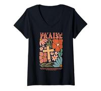Femme Brandon C'est à Qui Je loue Jésus Christian Lake Merch T-Shirt avec Col en V