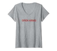 Femme Bras Ouverts T-Shirt avec Col en V
