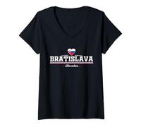 Femme Bratislava Slovakia T-Shirt avec Col en V