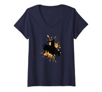 Femme Brave Bull Rider en Action sur Un rodéo T-Shirt avec Col en V