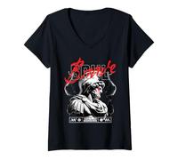 Femme Brave Greek God Bélier Fearless Soul Lightning Streetwear T-Shirt avec Col en V