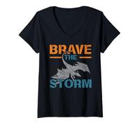 Femme Brave The Storm Flying Beast Myth Dragon Whisperer T-Shirt avec Col en V