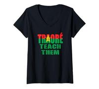 Femme Bravo Captain Ibrahim Traore! Viva Burkina Faso Nation! T-Shirt avec Col en V