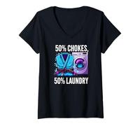 Femme Brazilian Jiu Jitsu 50% Chokes 50% Laundry BJJ T-Shirt avec Col en V