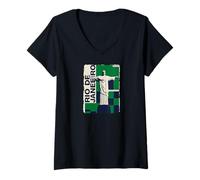 Femme Brazilian Roots Brazil Flag Vacation Rio T-Shirt avec Col en V