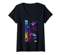 Femme Breakdance Urban Streetwear B-Boy B-Girl Breakdance T-Shirt avec Col en V