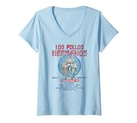 Femme Breaking Bad Los Pollos Hermanos Albuquerque Retro Ad TV T-Shirt avec Col en V