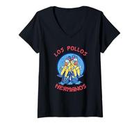 Femme Breaking Bad Los Pollos Hermanos Hazmat Suits TV Show T-Shirt avec Col en V
