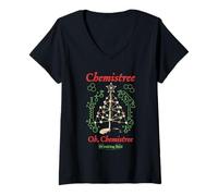 Femme Breaking Bad Oh Chemistree Funny Christmas Science Humor T-Shirt avec Col en V
