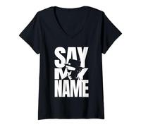 Femme Breaking Bad Walter Say My Name T-Shirt avec Col en V