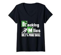 Femme Breaking Miles Running est Amusant T-Shirt avec Col en V