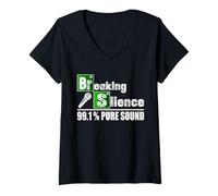 Femme Breaking Silence Karaoké Funny Singing T-Shirt avec Col en V