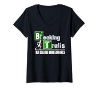 Femme Breaking Trails, Course à Pied T-Shirt avec Col en V