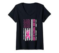Femme Breast Cancer Awareness in October We Wear Pink Womens T-Shirt avec Col en V