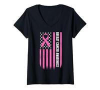 Femme Breast Cancer Awareness in October We Wear Pink Womens T-Shirt avec Col en V