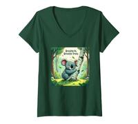 Femme Breathe In Breathe Arbres Koala Nature T-Shirt avec Col en V