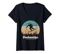 Femme Breckenridge Colorado Ski Ski Vintage Pride Souvenir T-Shirt avec Col en V