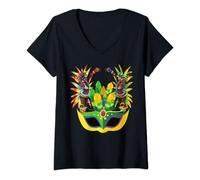 Femme Brésil Carnaval Rio de Janeiro Circus Carnival T-Shirt avec Col en V