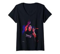 Femme Brett Anderson Suede Live d'Andy Willsher T-Shirt avec Col en V