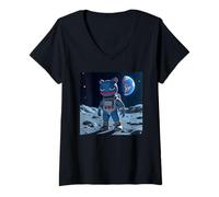 Femme Brett Crypto et Brett Meme Coin pour Brett Meme T-Shirt avec Col en V