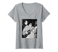 Femme Brian James David Vanian Les Damnés 1979 Virginia Turbett T-Shirt avec Col en V
