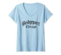 Femme Bridgeport 773 312 Chicago Illinois Drapeau Loop South Side T-Shirt avec Col en V