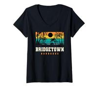 Femme Bridgetown Barbade Île des Caraïbes Paradise T-Shirt avec Col en V