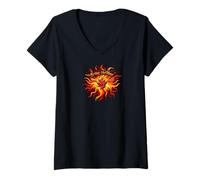 Femme Bring The Heat Spicy Chili Pepper Flame Hot Food Lover T-Shirt avec Col en V