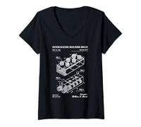 Femme Brique de Construction de Jouets - Blocs brevetés - Maître de Construction T-Shirt avec Col en V