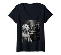 Femme Briquet à Cigarettes avec pointeur Amusant T-Shirt avec Col en V