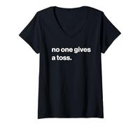 Femme British Humour No One Gives A Toss T-Shirt avec Col en V