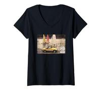 Femme British Motor Heritage MG MGB T-Shirt avec Col en V