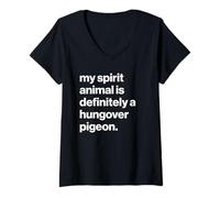 Femme British My Spirit Animal is Definitely A Hungover Pigeon T-Shirt avec Col en V
