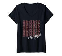 Femme Britney Spears - Travail T-Shirt avec Col en V