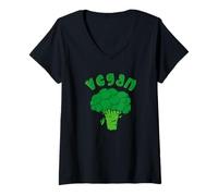 Femme Brocoli végétal pour Une fierté végétalienne Verte T-Shirt avec Col en V