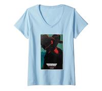 Femme Brokeback Mountain 20th Anniversary Silhouettes T-Shirt avec Col en V, Bleu Céleste, S