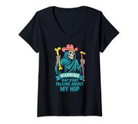 Femme Broken Hip May Talk About My Hip Fun Récupération chirurgicale pour Homme T-Shirt avec Col en V