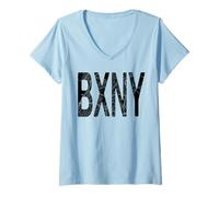 Femme Bronx New York NYC T-Shirt avec Col en V