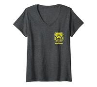 Femme Brooklyn Nine-Nine Badge Pocket Hit T-Shirt avec Col en V, Chiné Foncé, XL
