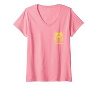 Femme Brooklyn Nine-Nine Badge Pocket Hit T-Shirt avec Col en V, Rose, S