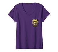 Femme Brooklyn Nine-Nine Badge Pocket Hit T-Shirt avec Col en V, Violet, XL
