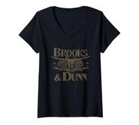 Femme Brooks & Dunn Official Belk Logo T-Shirt avec Col en V