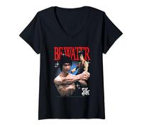 Femme Bruce Lee Be Water Retro Martial Arts Poses Retro Movie T-Shirt avec Col en V