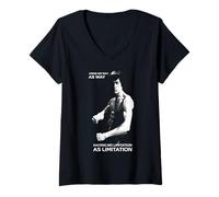 Femme Bruce Lee Using No Way As Way Philosophy Citation T-Shirt avec Col en V